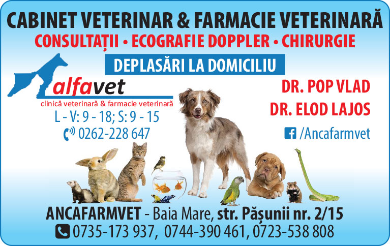 ANCAFARMVET Baia Mare - Cabinet Veterinar Baia Mare - Farmacie veterinara Baia Mare - DR. POP VLAD