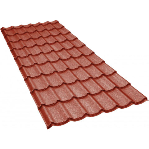 Tigla-metalica-BILKA-Clasic-Grande-Mat-Ral-3011-Roşu-0.50-mm