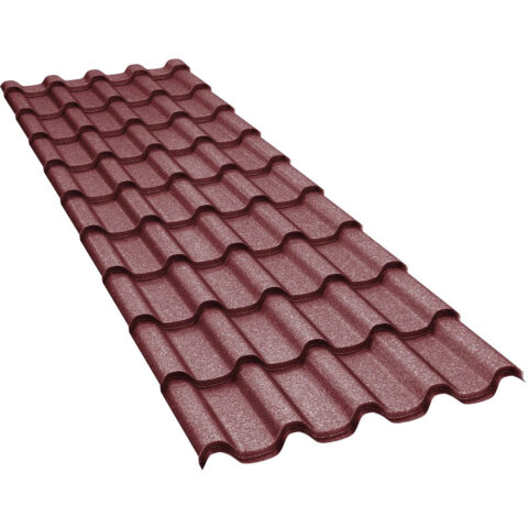 Tigla-metalica-BILKA-Romanic-Grande-Mat-Ral-3005-Visiniu-Inchis-0.50-mm