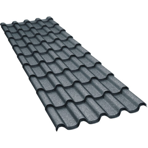 Tigla-metalica-BILKA-Romanic-Grande-Mat-Ral-7011-Gri-0.50-mm