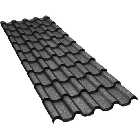 Tigla-metalica-BILKA-Romanic-Grande-Mat-Ral-9005-Negru-0.50-mm