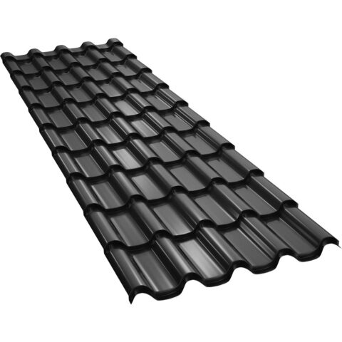 Tigla-metalica-BILKA-Romanic-Lucios-Ral-9005-Negru-0.50-mm