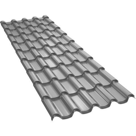 Tigla-metalica-BILKA-Romanic-Lucios-Ral-9006-Argintiu-0.50-mm